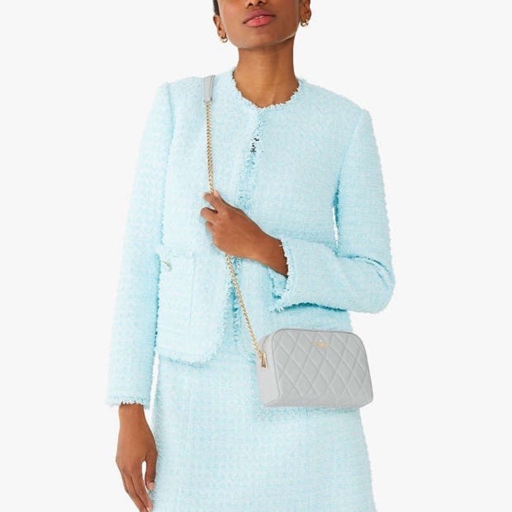Kate Spade Mini Camera Crossbody Light Gray